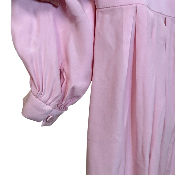 ADAM LIPPES - Pleated Draped Silk-Crepe Midi Dress in Baby Pink - Est Size XS, 0 - Picture 11 of 17